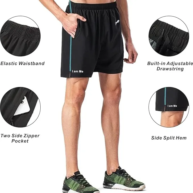JUST RIDER Men’s Swim Shorts with Zipper Pocket | Quick Dry Swimming Trunks | Lightweight Beach & Pool Swimwear | Elastic Waist Sports Shorts for Swimming