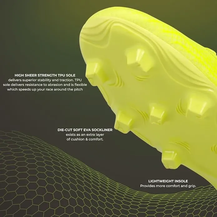 Nivia Carbonite 7.0 Football Stud for Men, TPU Sole with Synthetic Leather Upper, Die Cut Lightweight Insole, Ideal for Soft and Hard Grassy Ground Surface Mobile Image 3