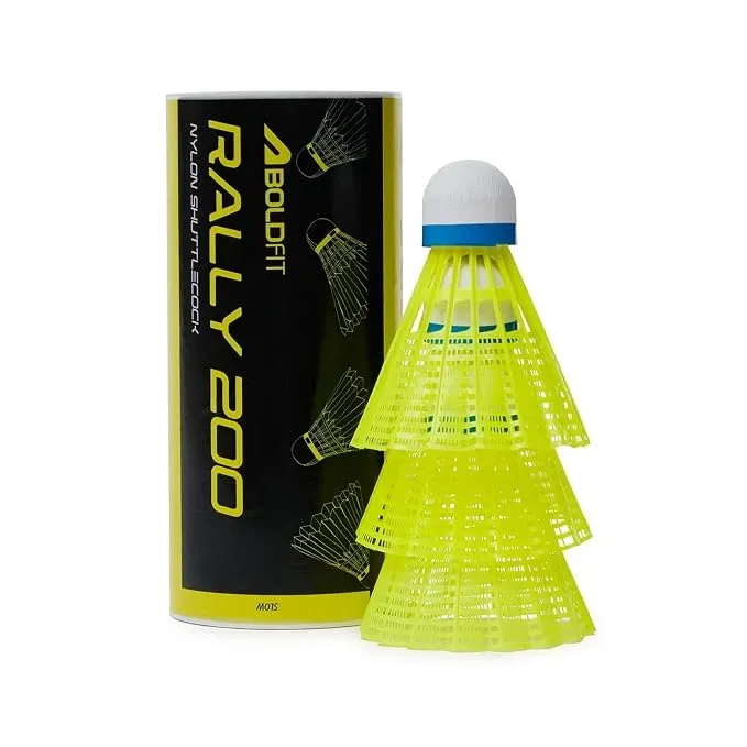 Boldfit Badminton Shuttlecock Set 3pcs High Durability Badminton Nylon Shuttle with Natural Wood Cork Base Ideal for Daily Practice for Beginners & Players Rally 200 Yellow (Pack of 3) Mobile Image 5